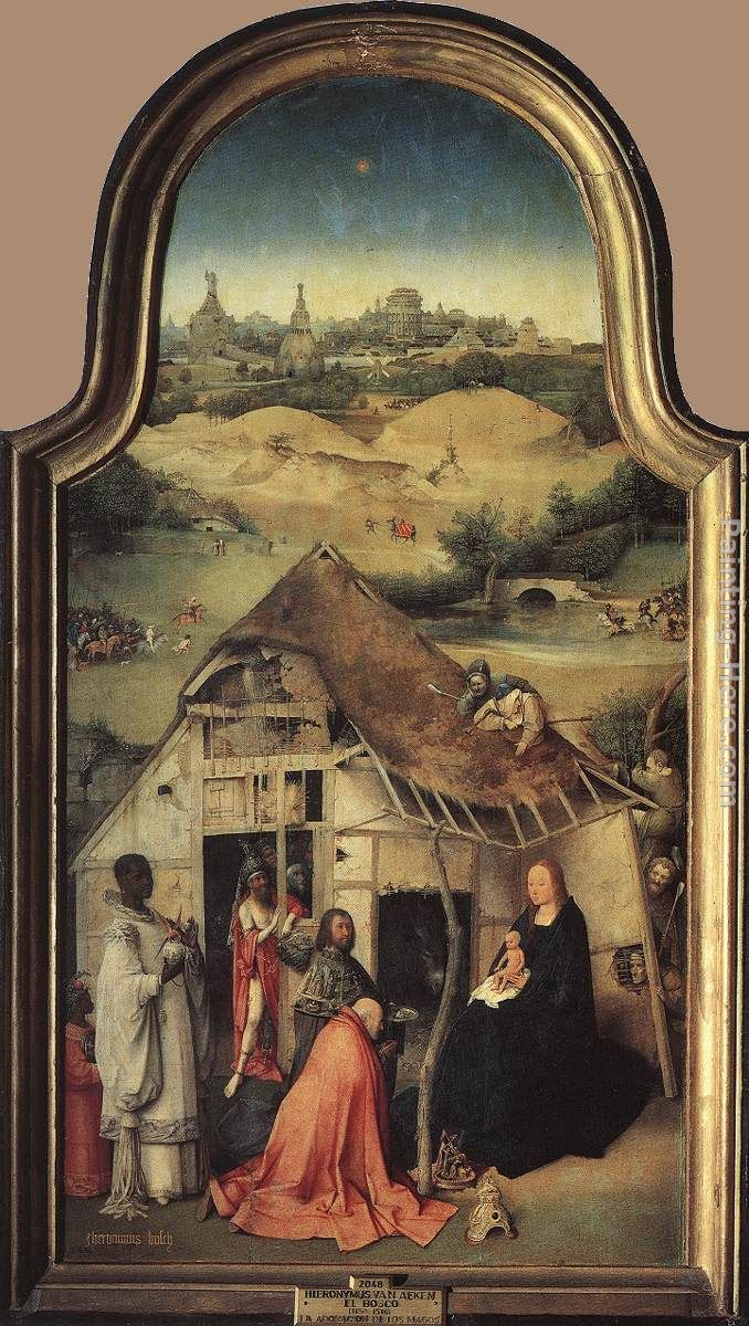 Adoration of the Magi painting - Hieronymus Bosch Adoration of the Magi art painting